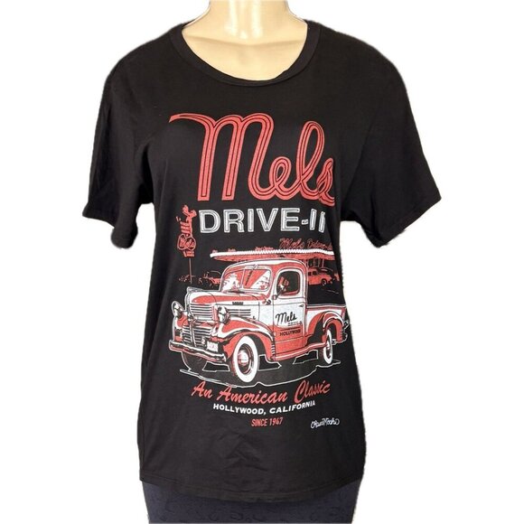 Lauren Moshi M Black Crew Mel's Diner Hollywood Ca. Graphic Short Sleeve T-Shirt - Picture 2 of 6